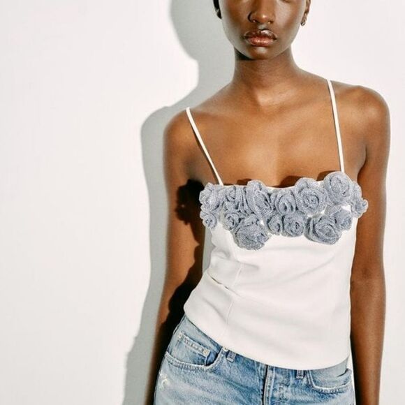 ZARA FLORAL JEWEL CAMISOLE - Picture 1 of 8